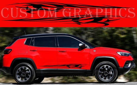 Vinyl Graphics Tribal Design Stickers Vinyl Side Racing Stripes for Jeep Compass