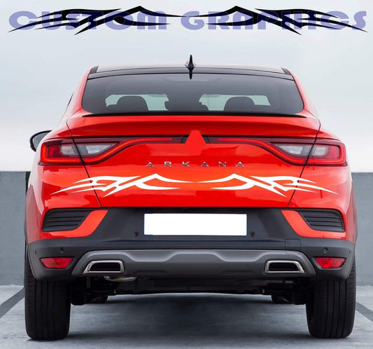 Vinyl Graphics Tribal Tailgate line Graphic Racing Stripes Compatible with Renault Arkana