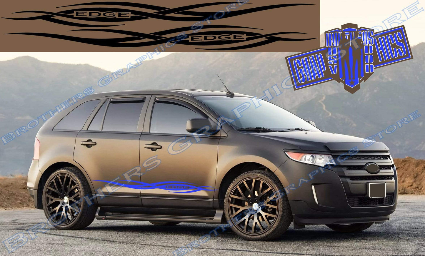 Kit d'autocollants latéraux en vinyle Trible Graphics pour Ford Edge