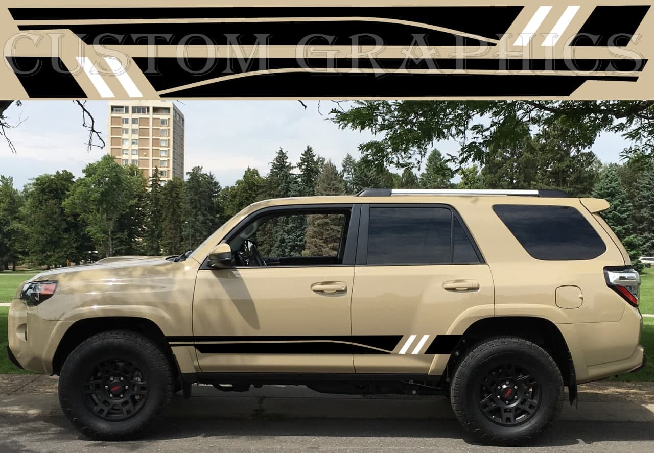 Vinyl Graphics Unique 2 Color Design Vinyl Stripes Compatible with Toyota 4Runner TRD-Pro 2022-4X4