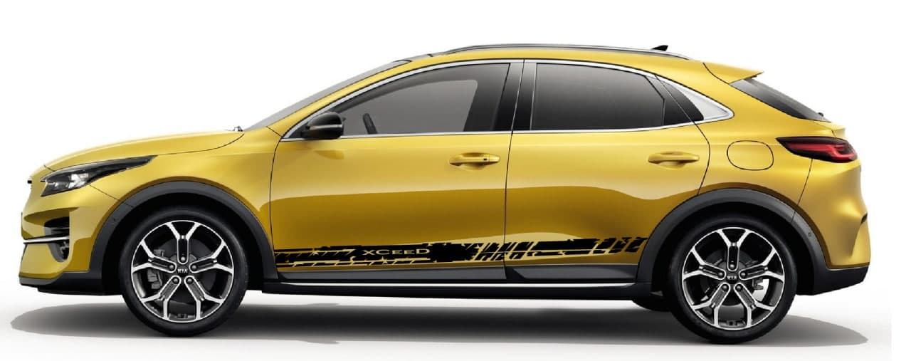 Vinyl Graphics Unique Design Decal Sticker Vinyl Side Racing Stripes Compatible with Kia XCeed