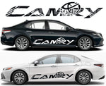 Vinyl Graphics Unique Design Decal Sticker Vinyl Side Racing Stripes Compatible with Toyota Camry