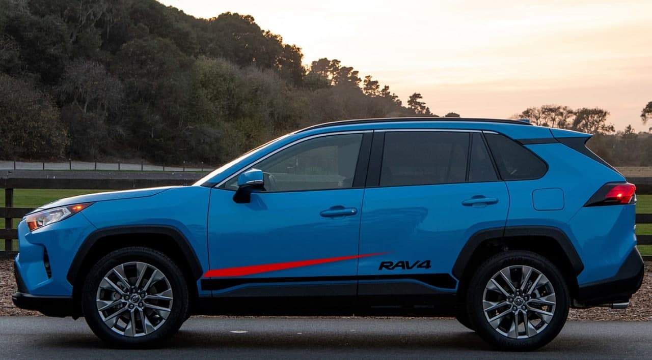 Vinyl Graphics Unique Design Decals Stickers Vinyl Side Racing Stripes Compatible with Toyota Rav4