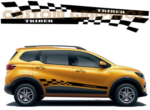 Vinyl Graphics Unique Design Graphic Racing Stripes Compatible with Renault Triber
