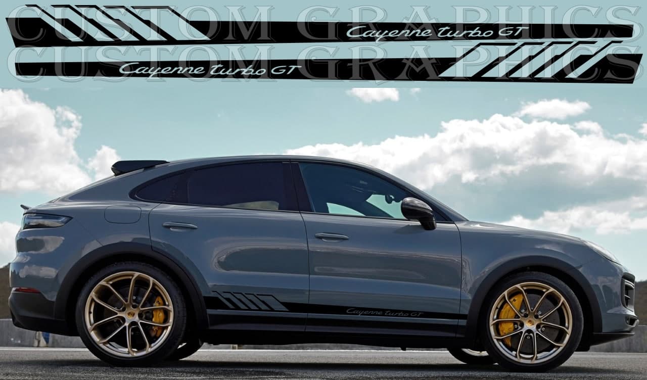 Vinyl Graphics Unique Design Vinyl Sticker Compatible With Porsche Cayenne Turbo GT 2022