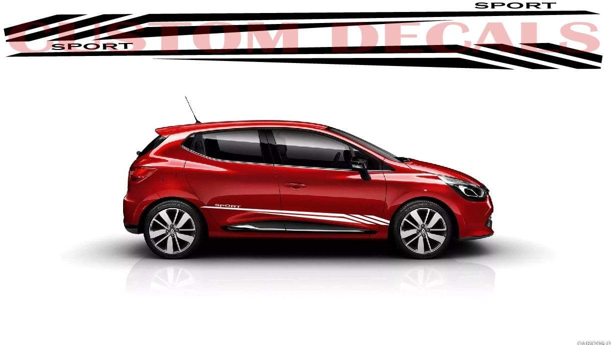 Cadeau graphique unique autocollants renault Racing Stripes pour Renault Clio autocollants voiture renault clio