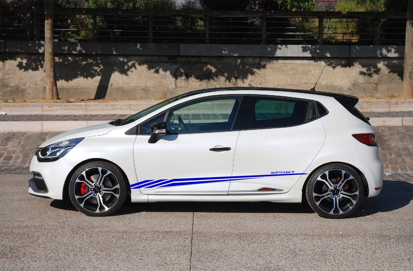 Cadeau graphique unique autocollants renault Racing Stripes pour Renault Clio autocollants voiture renault clio