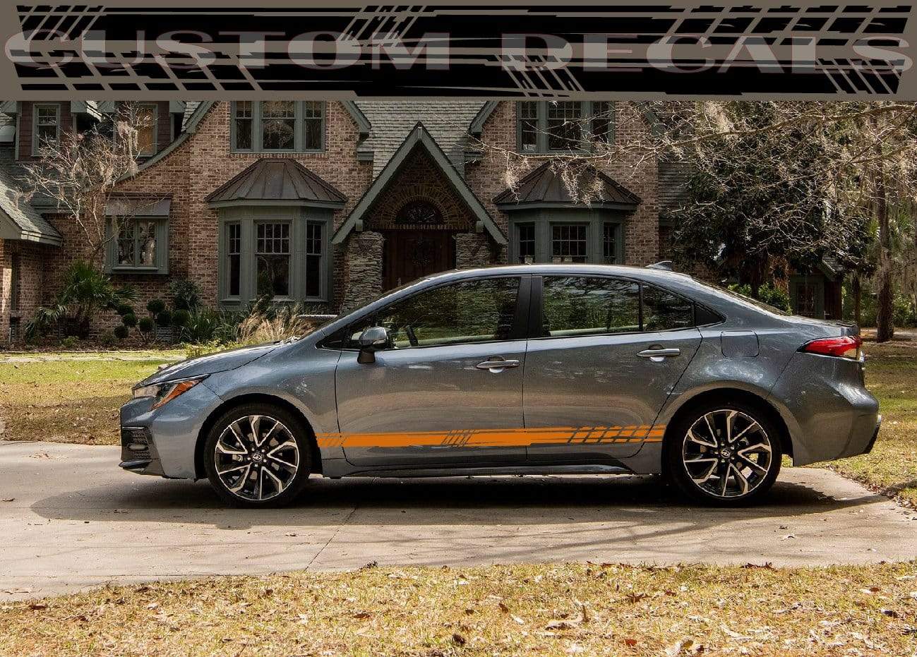 Vinyl Graphics Unique Line Graphic Gift Toyota Corolla Racing Stripes for Corolla car stickers decals