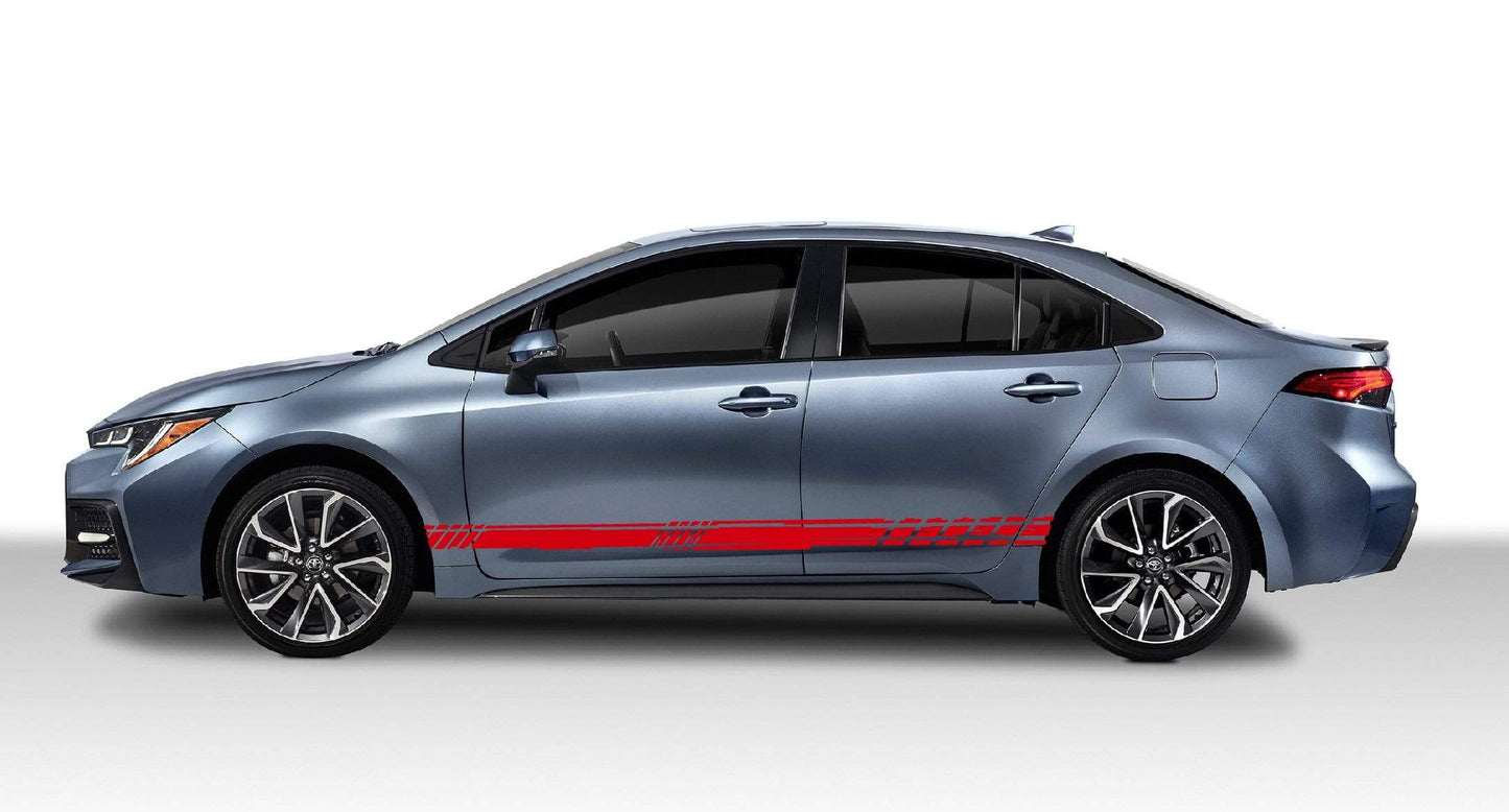 Vinyl Graphics Unique Line Graphic Gift Toyota Corolla Racing Stripes for Corolla car stickers decals