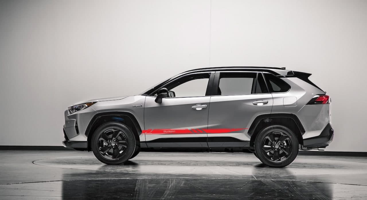 Vinyl Graphics Unique Line Graphic Sticker Vinyl Side Racing Stripes Compatible with Toyota Rav4