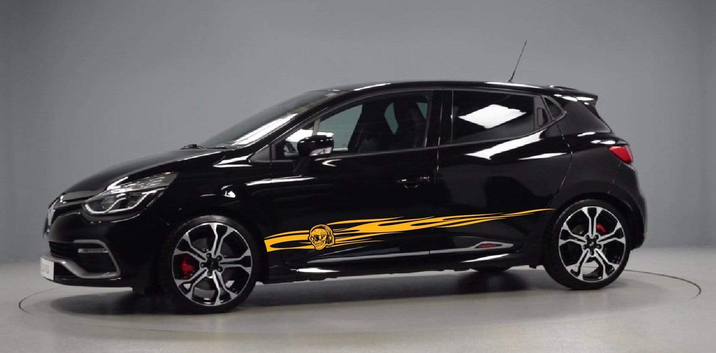 Autocollants graphiques de crâne uniques en cadeau pour Renault Racing Stripes pour Renault Clio