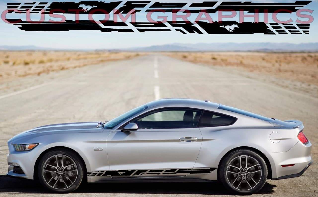 Vinyl Graphics Unique stripe Classic Design Stickers compatible with Ford Mustang  | Ford mustang sticker
