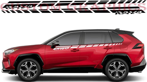 Vinyl Graphics Up Line Design Decals Stickers Racing Stripes Compatible with Toyota Rav4