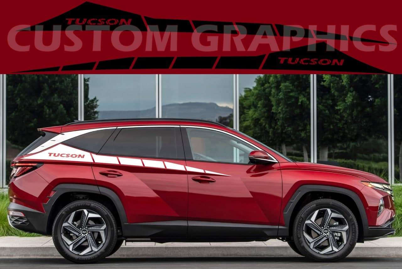 Vinyl Graphics Up Rear Design Vinyl sticker Compatible with for HYUNDAI TUCSON