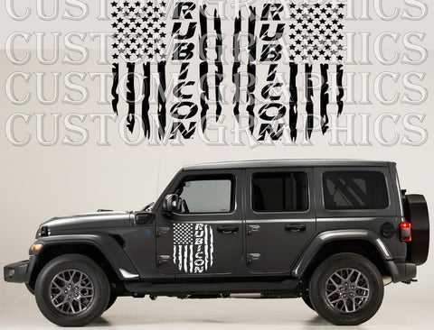 Vinyl Graphics USA 2021 Beat Design Graphic Stickers Compatible with Jeep Wrangler Rubicon