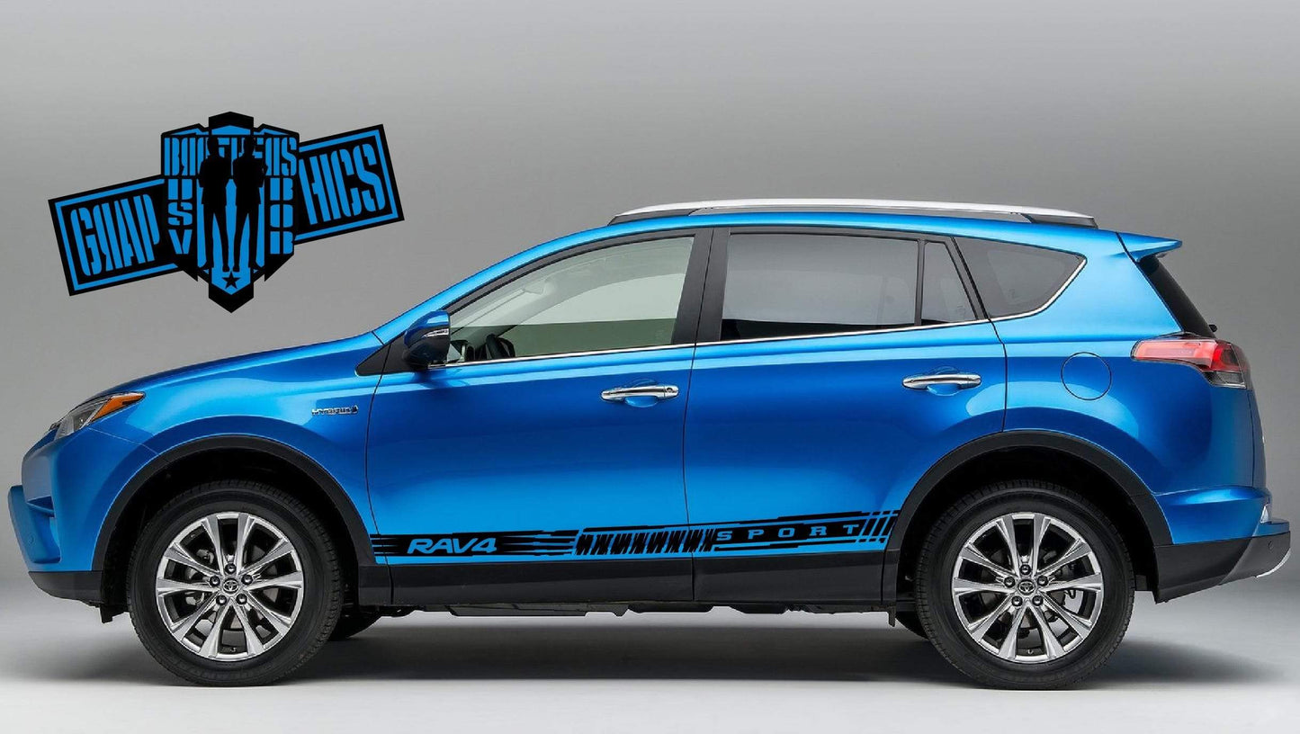 Vinyl Decal Racing Stickers Stripes For Toyota Rav4 2000-2020 - Brothers-Graphics