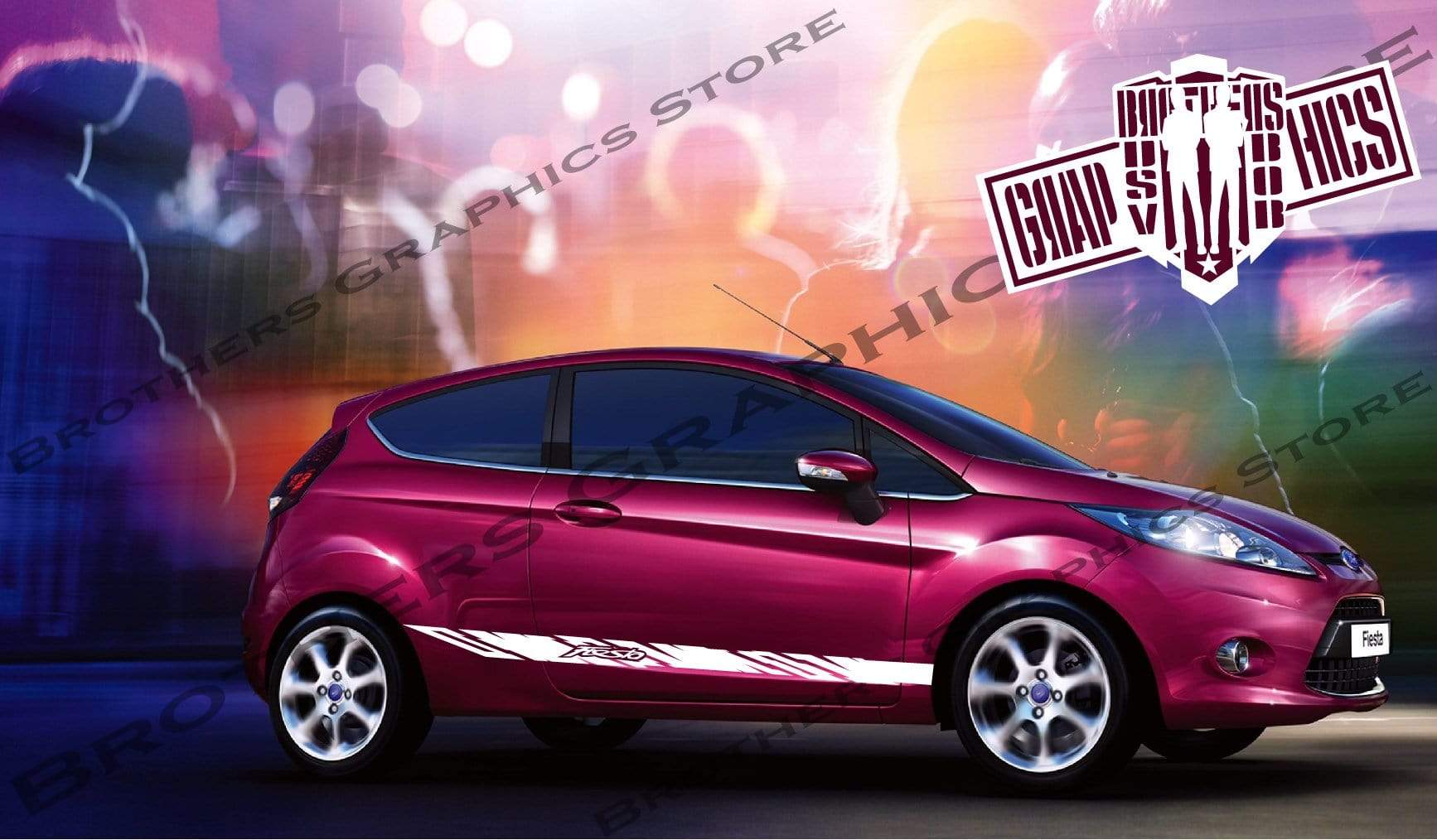 Premium Vinyl Sticker Compatible with Ford Fiesta Decorative car decals Personalized Design, 
Vehicle Enhancement, 
Sticker Street Auto