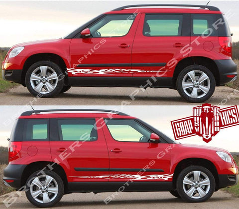 Vinyl Graphic Racing Decal Kit Sticker For Skoda Yeti - Brothers-Graphics