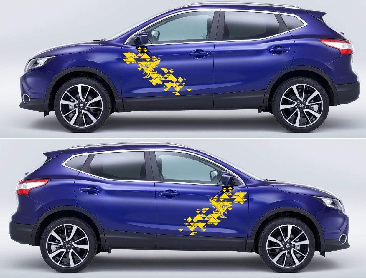 Autocollants graphiques en vinyle pour course - Décalcomanies uniques pour Nissan Qashqai