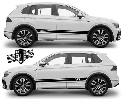 Vinyl Graphics Racing Stripes Stickers Decals For VW Tiguan