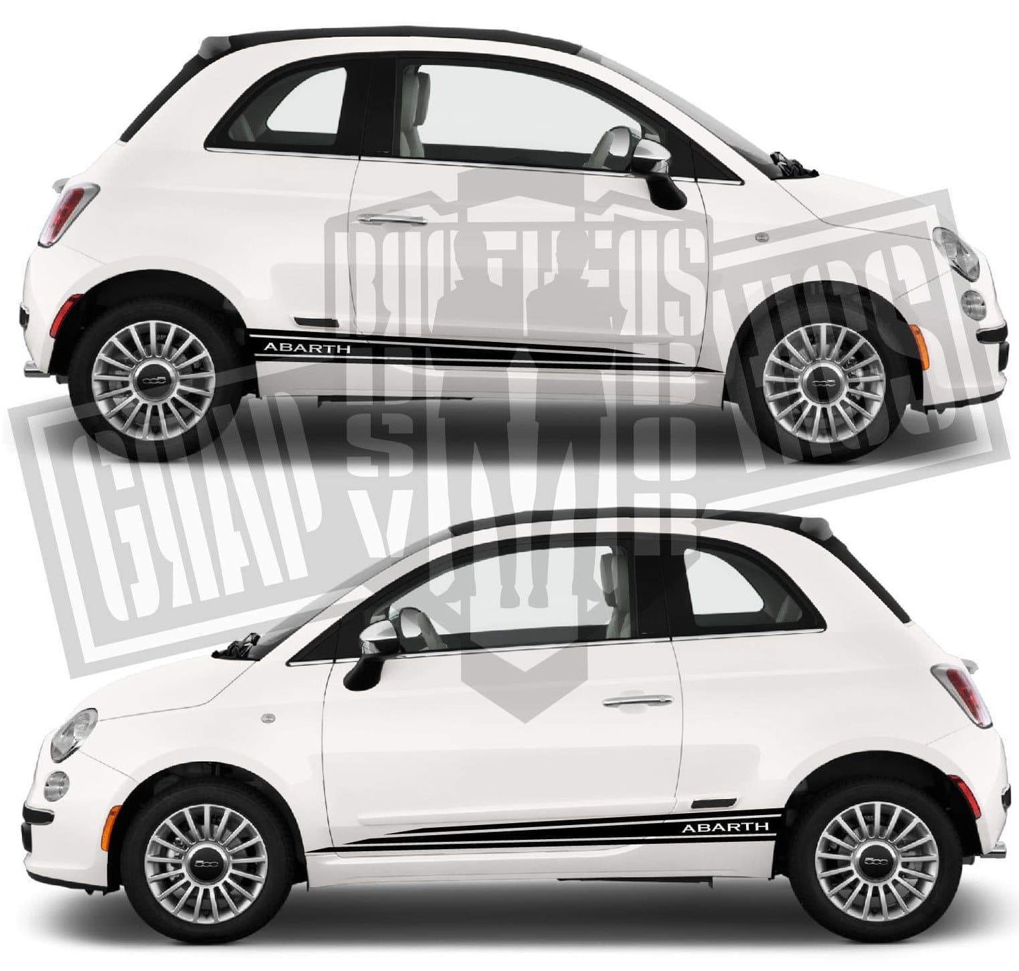 Autocollants de voiture en vinyle pour rallye pour Fiat Abarth 500