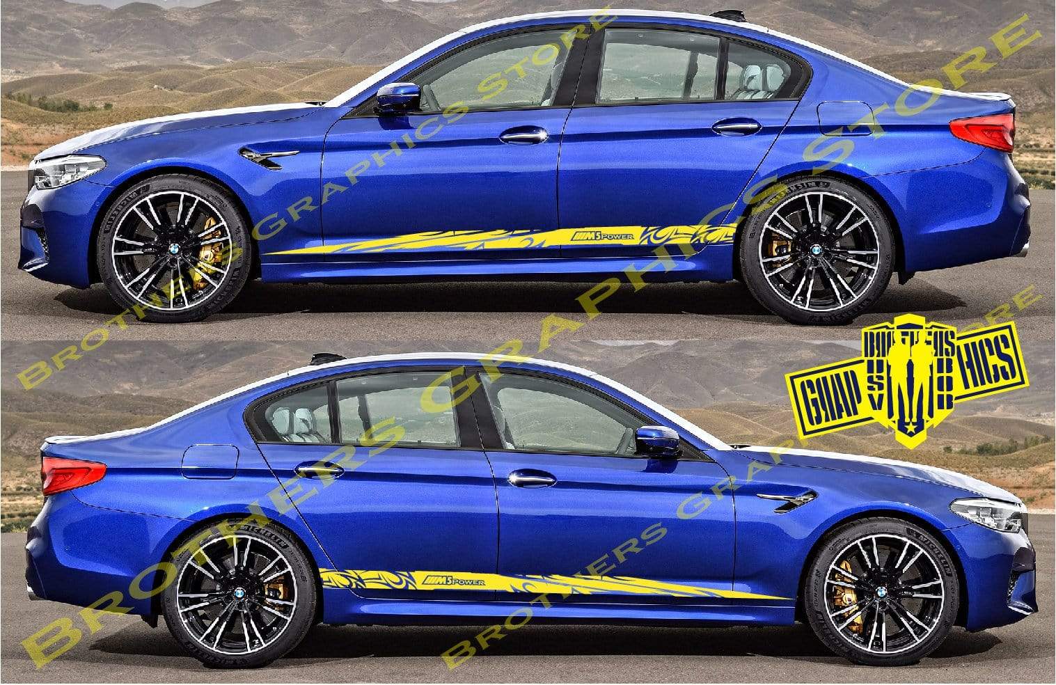 Vinyl Racing Stripe Stickers For BMW M5 bmw m5 racing stripes - Brothers-Graphics