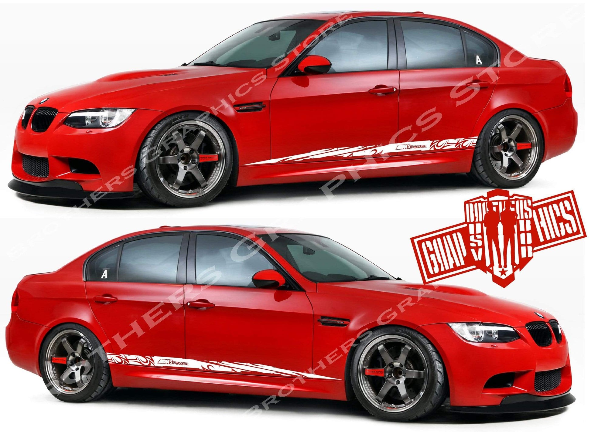 Vinyl Racing Stripe Stickers For BMW M5 bmw m5 racing stripes - Brothers-Graphics