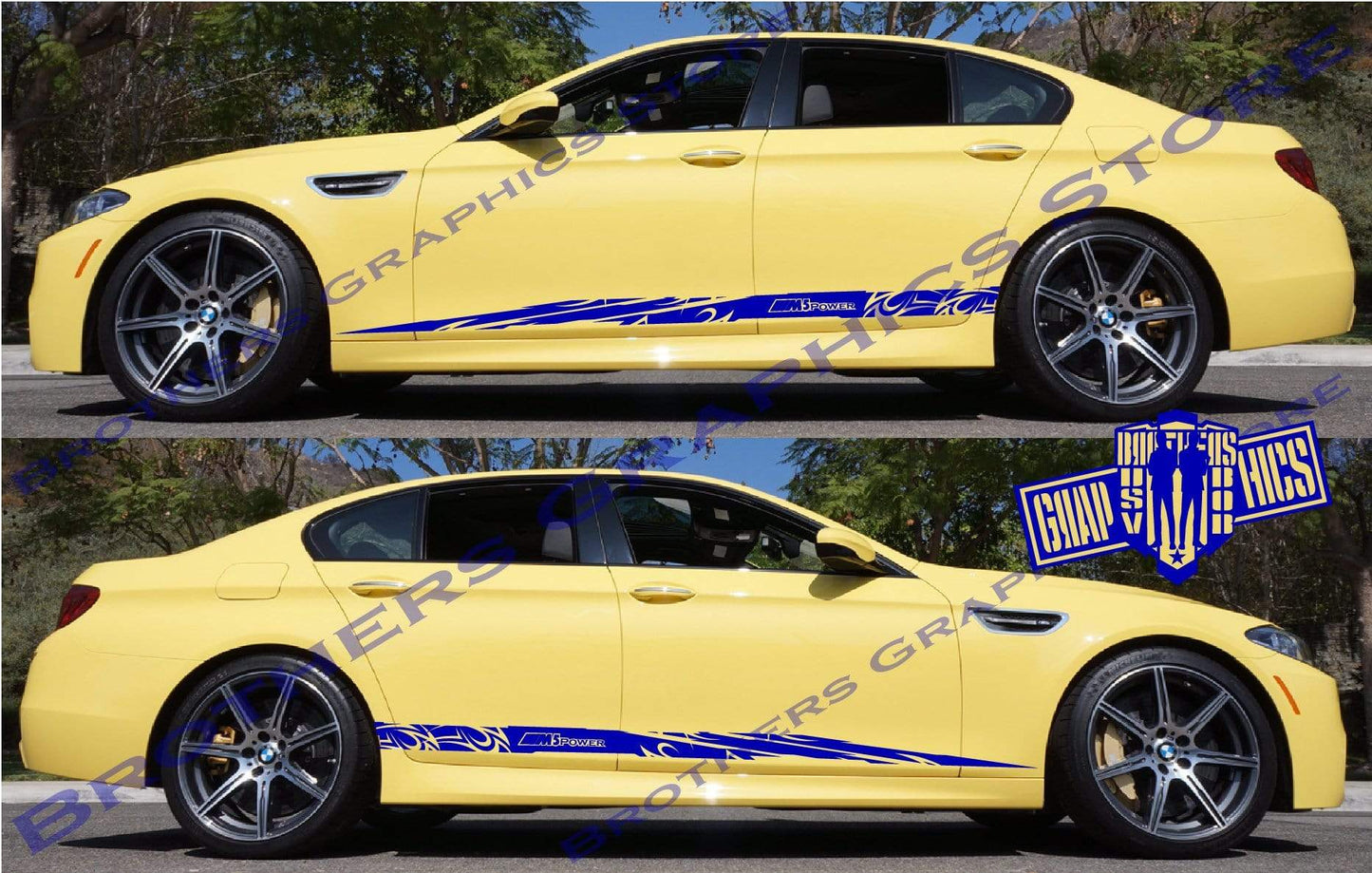 Vinyl Racing Stripe Stickers For BMW M5 bmw m5 racing stripes - Brothers-Graphics