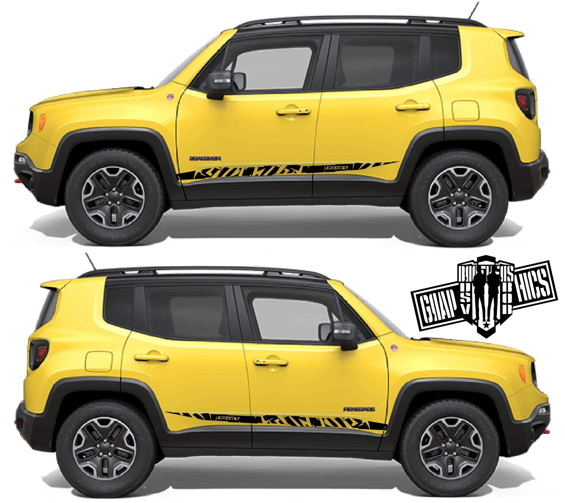 Vinyl Racing Stripe Stickers For Jeep Renegade - Brothers-Graphics