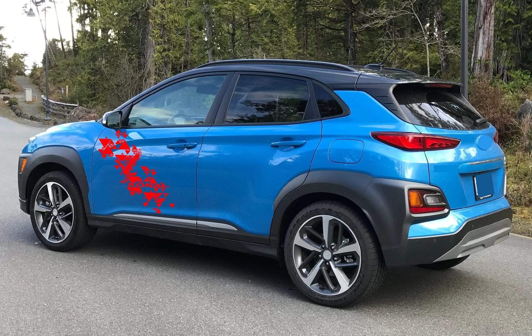 Premium Vinyl Sticker Compatible with Hyundai Kona Door Style Eagle design