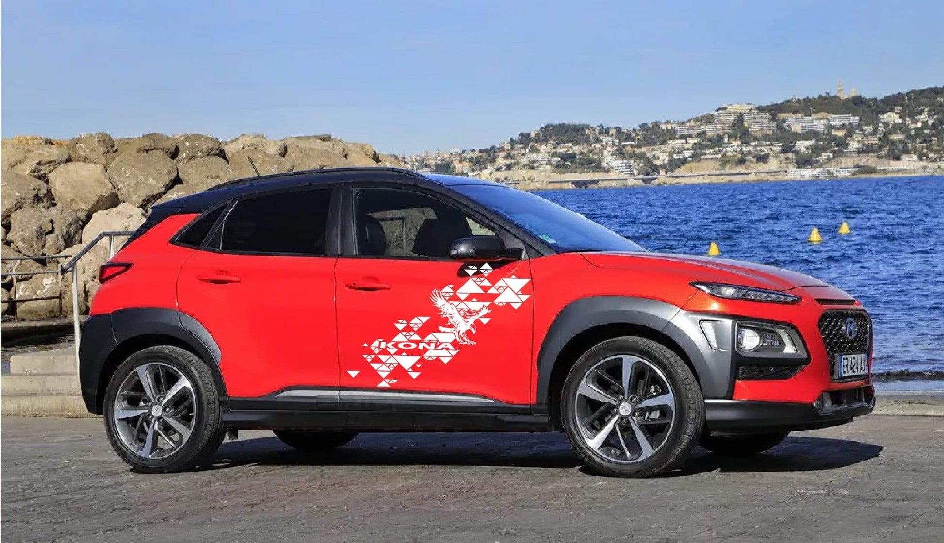 Premium Vinyl Sticker Compatible with Hyundai Kona Door Style Eagle design