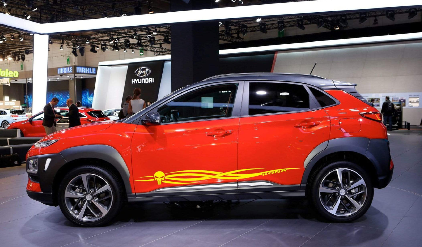 Premium Vinyl Sticker Compatible with Hyundai Kona New Tribal Skull design