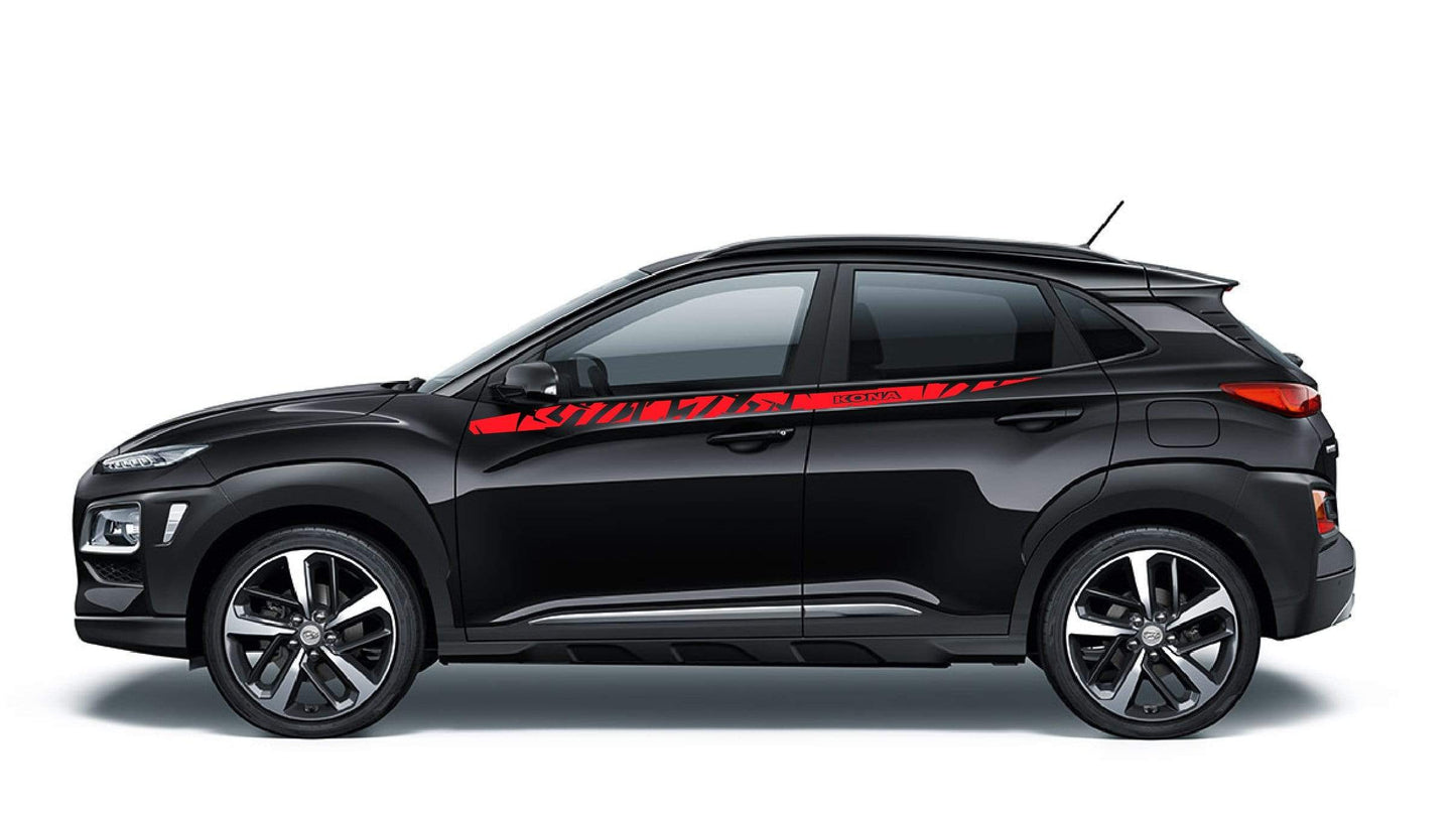 Premium Vinyl Sticker Compatible with Hyundai Kona New Zebra line design