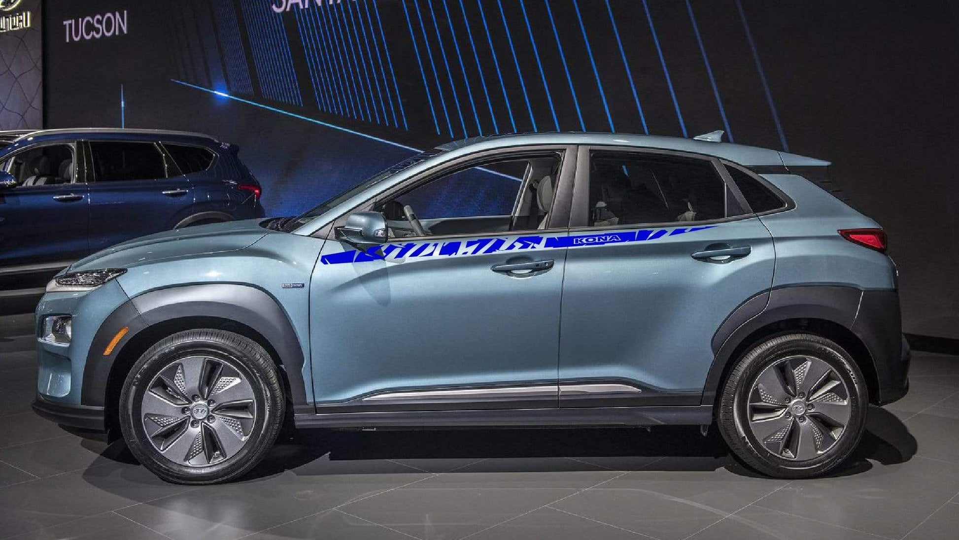 Premium Vinyl Sticker Compatible with Hyundai Kona New Zebra line design