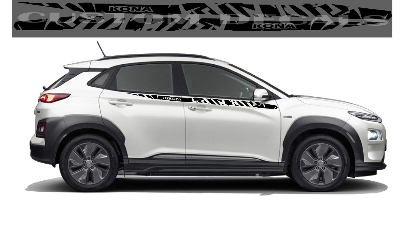 Premium Vinyl Sticker Compatible with Hyundai Kona New Zebra line design