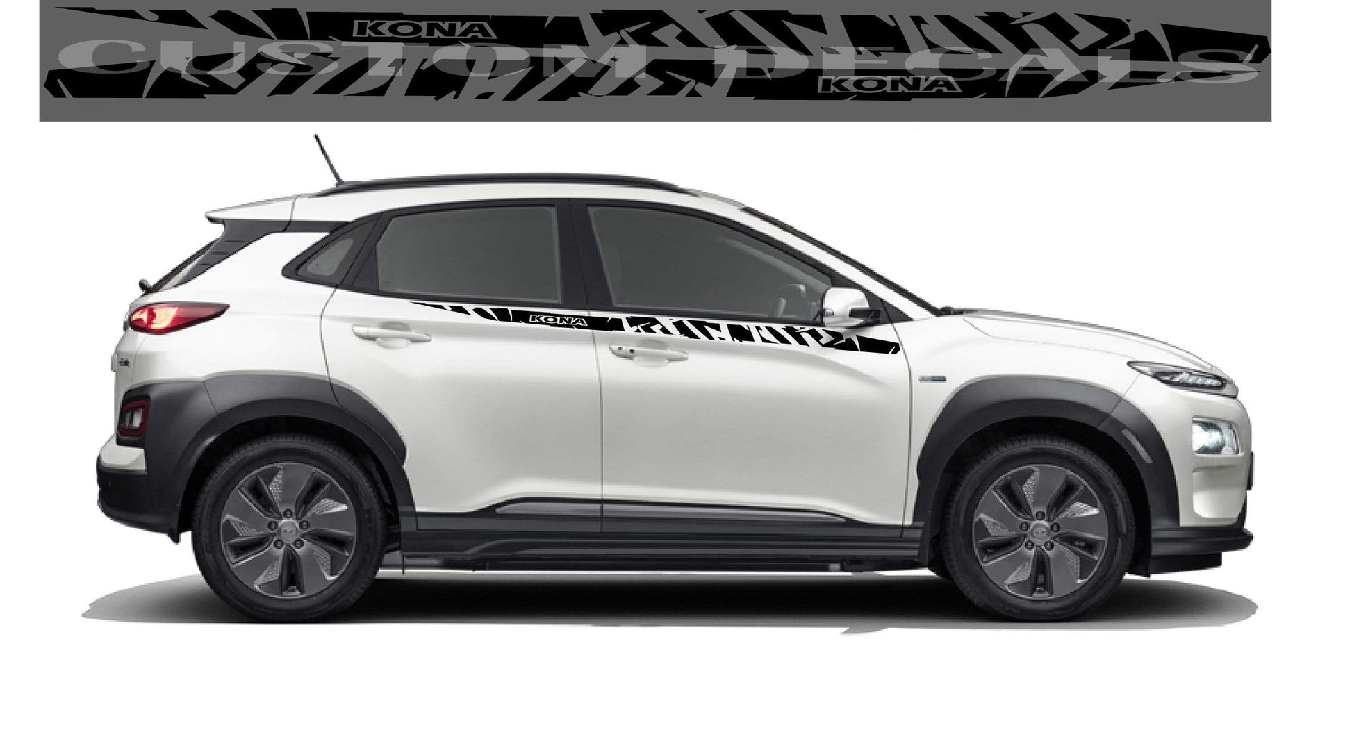 Premium Vinyl Sticker Compatible with Hyundai Kona New Zebra line design