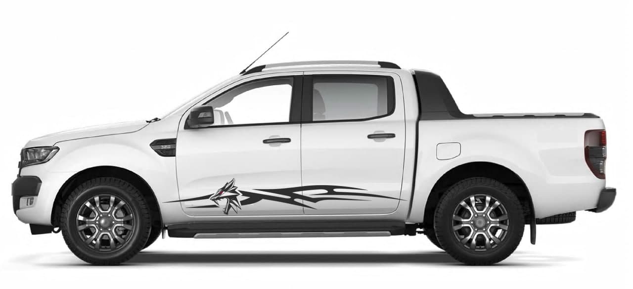 Vinyl Graphics Wolf Tribal graphic 2 color universal sticker decal Kit for Car Any Vehicle | UNIVERSAL STICKERS