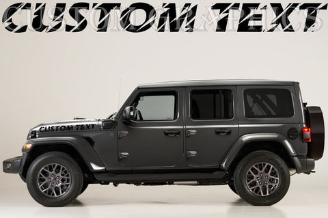 Vinyl Graphics "Your Text" Design Graphic Stickers Compatible with Jeep Wrangler